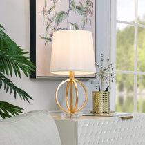 white and gold lamp table